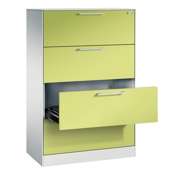 C+P Karteischrank Asisto, H1310xB800xT435mm, 7035/0024, 3 Schubladenblenden, 146023-422 S10086