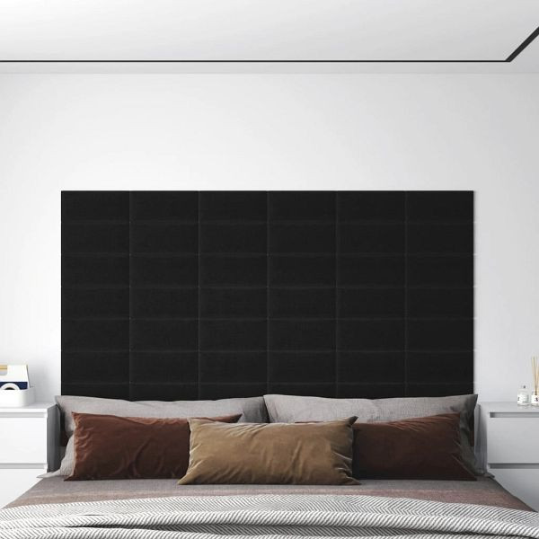 vidaXL Wandpaneele 12 Stück Schwarz 30x15 cm Stoff 0,54 m², 343768
