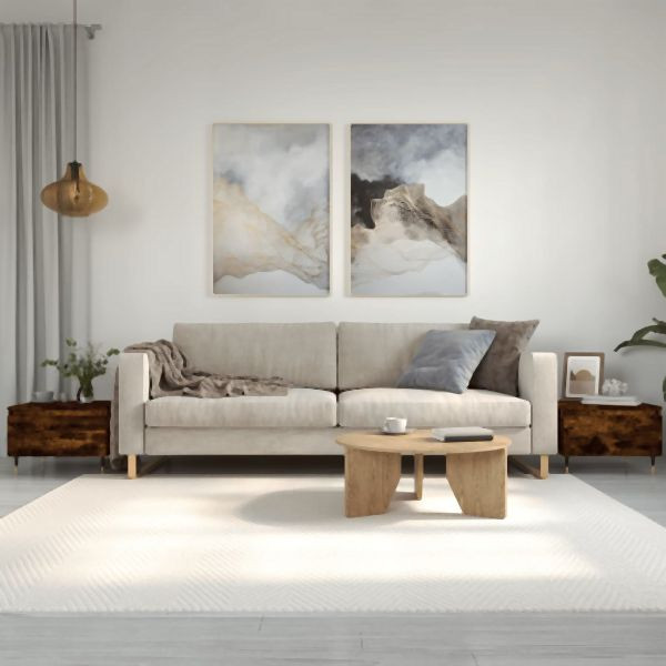 vidaXL Couchtische 2 Stück Räuchereiche 50x46x35 cm Holzwerkstoff, 830855
