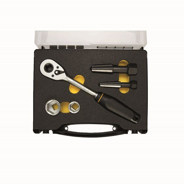 BRINKO Muffen-Ausdreher-Set, Werkzeugset, 5 Teile in Koffer, 1088