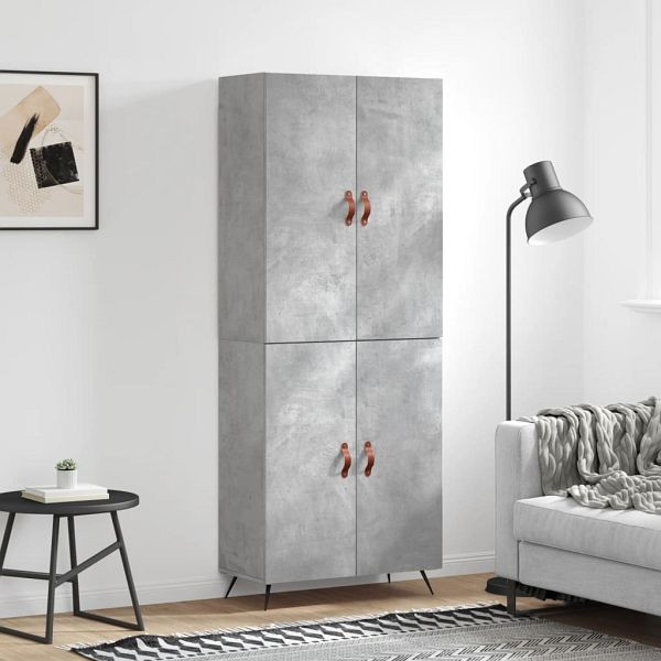 vidaXL Highboard Betongrau 69,5x34x180 cm Holzwerkstoff, 3195655