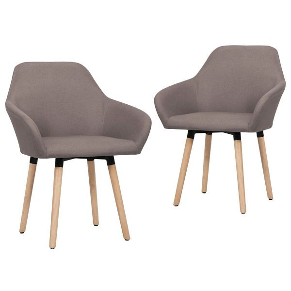 vidaXL Esszimmerstühle 2 Stück Taupe Stoff, 283468, 8719883596860
