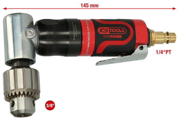 KS Tools 3/8"SlimPOWER Mini-Druckluft-Winkelbohrmaschine, 515.5525