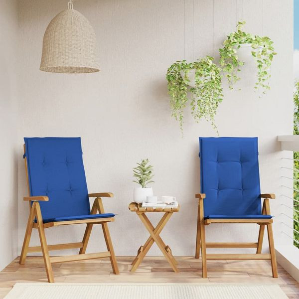 vidaXL Gartenstühle mit Kissen 2 Stück Massivholz Teak, 3196443