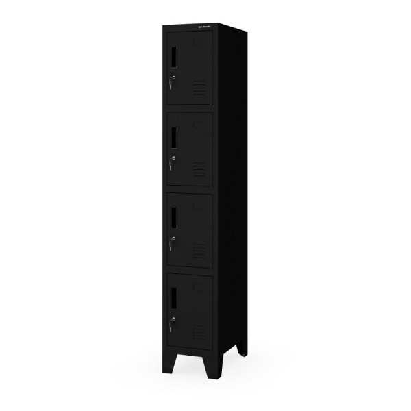 Jan Nowak Schließfachschrank ROBERT 1 Plus 292 x 1720 x 450 mm, Schwarz, 2119