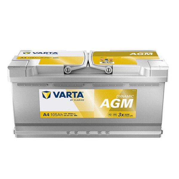 VARTA A4 Dynamic AGM Autobatterie 12V 105Ah H15, 605901095
