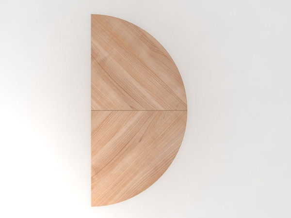 Hammerbacher Anbautisch 2xViertelkreis/Stützfuß Nussbaum/Silber, Arbeitshöhe 68-76 cm, VHA160/N/S