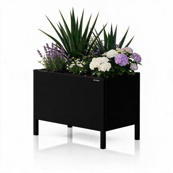 Jan Nowak Große Metall-Pflanzkübelverkleidung, Schwarz, 500x400x300 mm, DAISY, 2403