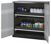 Produktbild von asecos Chemikalienschrank Systema-T CS-102, Korpus anthrazit, Flügeltüren silber, 2 Tablarauszüge, 208660 asecos Chemikalienschrank Systema-T CS-102, Korpus anthrazit, Flügeltüren silber, 2 Tablarauszüge, 208660