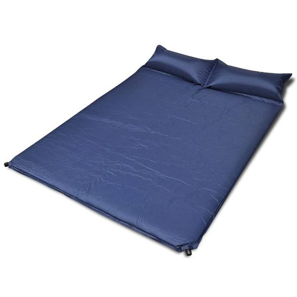 vidaXL Schlafmatte Selbstaufblasend 190x130x5 cm Blau (Doppel), 90691