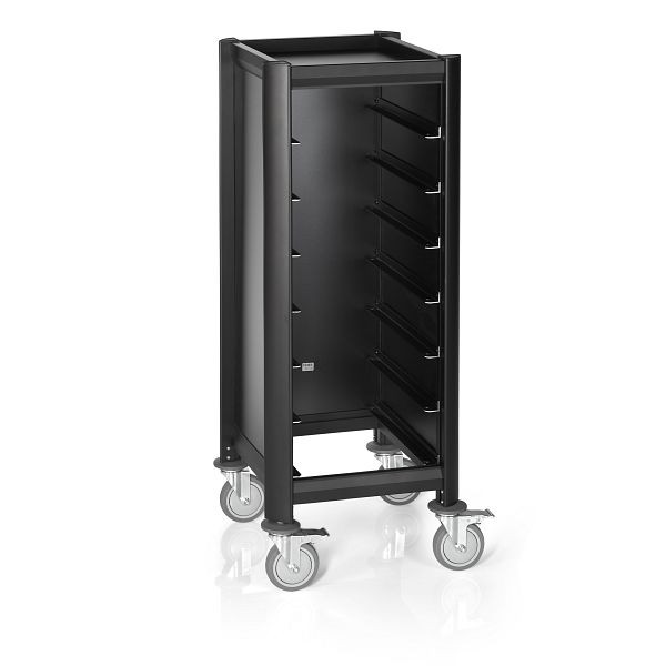 WAS Tablettwagen Mensa Black schwarz, für 7 Tabletts 45,5 x 35,5 cm, 1956407