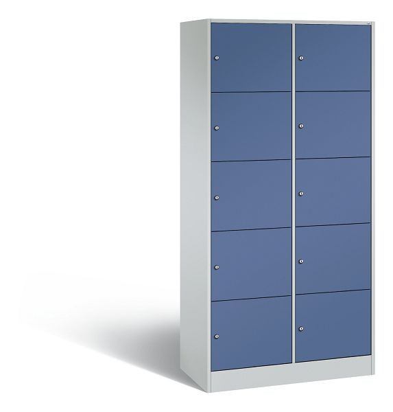 C+P Schließfachschrank Serie 8070, H1950xB900xT480 mm, Grau/Fernblau, 82700-20 S10168