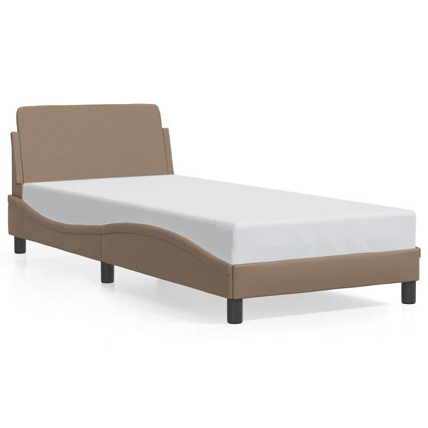 vidaXL Bettgestell mit Kopfteil Cappuccino-Braun 90x200 cm Kunstleder, 373122
