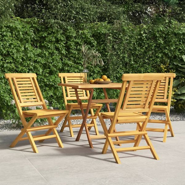 vidaXL Gartenstühle 4 Stück Klappbar 47x63x90 cm Massivholz Teak, 3155046