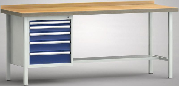KLW Standard-Werkbank - 2000 x 700 x 840 mm L x T x H, links 50EA/75EA/100EA/125EA/150EA, WS118N-2000M40-E7023