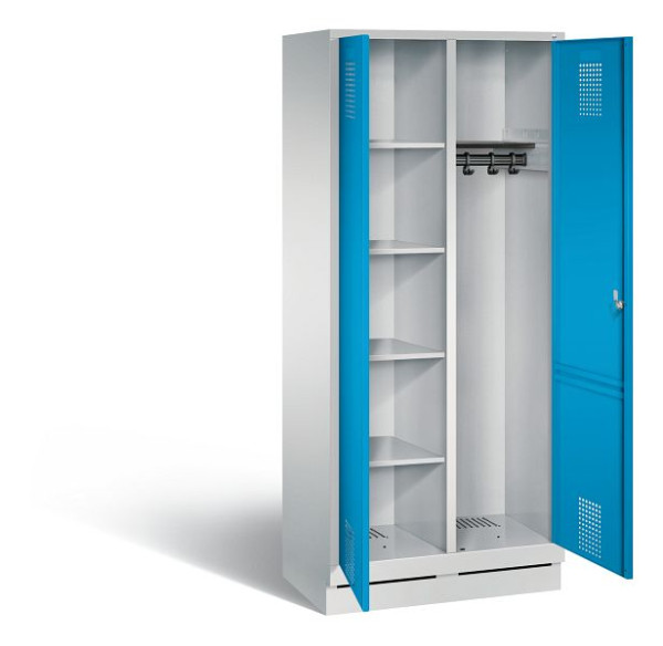 C+P Putzmittel-Spind Evolo, H1800xB810xT500mm, Farbe: Lichtgrau / Lichtblau, 48160-22 S10075