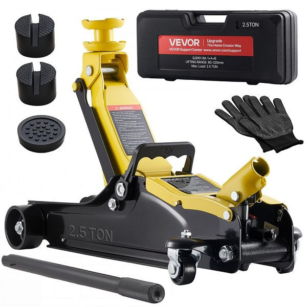 VEVOR Hydraulischer Rangierwagenheber 2,5 t, Stahl, Einkolben-Schnellhubpumpe & SUV-Adapter, 85–320 mm Hubbereich, DBQJDTZ25TDGUXBVX001V0