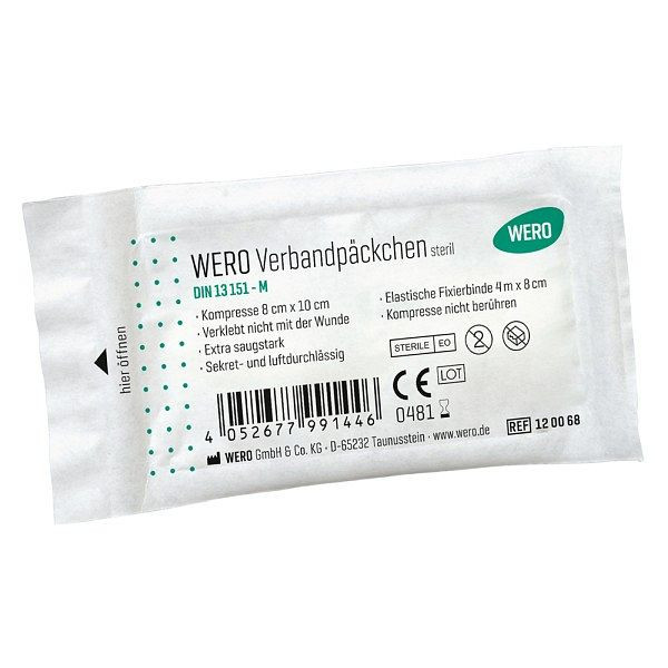 WERO Verbandpäckchen DIN 13151-M, VE: 20 Stück, 120069