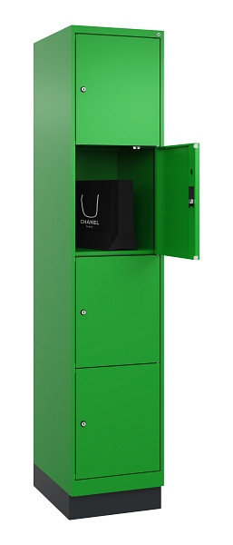 C+P Schließfachschrank Evolo PLUS, mit Sockel, 4 Fächer, 1950x400x500mm, 6037/60, 049020-124 S10026