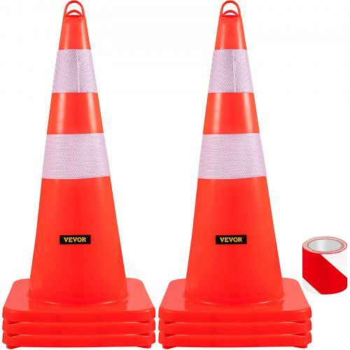 VEVOR Sicherheitskegel, Verkehrskegel, 6 x 28 Zoll, orange, reflektierende Kragen, Straßenkegel, AQZYCQHSBJ286KUPSV0