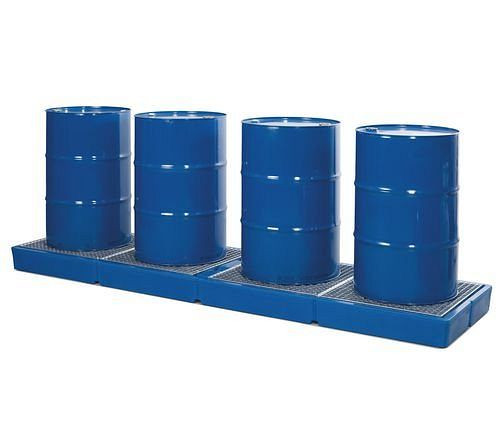 DENIOS Bodenelement BK 30.8 aus Polyethylen (PE), mit verzinktem Gitterrost, 3000 x 800 x 150 mm, 216675