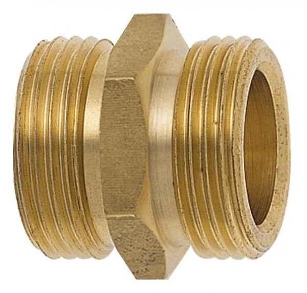 GEKA-Gewindenippel, 2 x AG G 1/2" MS mit Sechskant, VE: 10 Stück, 30.0401.9