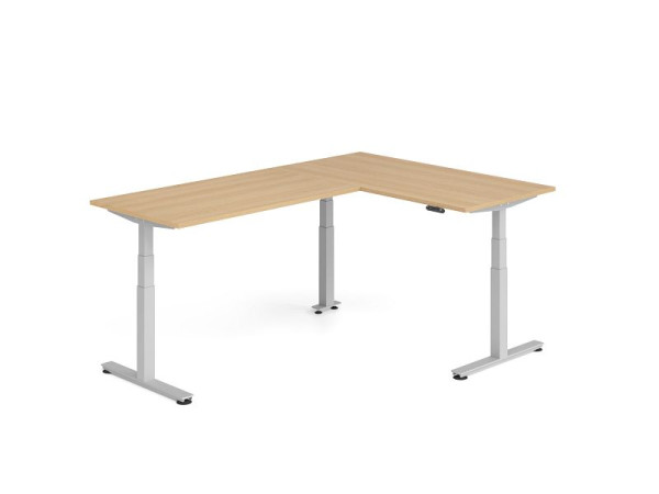 Hammerbacher Sitz-Steh-Winkeltisch 240x160cm Eiche/Silber, VXDSMW1616/E/S