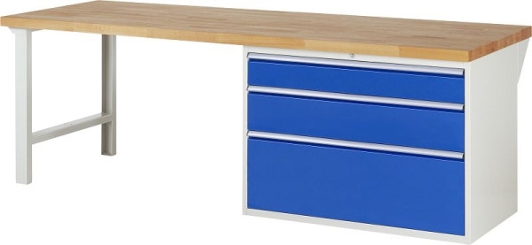 RAU Werkbank Serie 7000 - Modell 7708, B2500 x T900 x H890 mm, Systemunterbau B2500 x T850 x H850 mm, 03-7708A1-259B4M.11