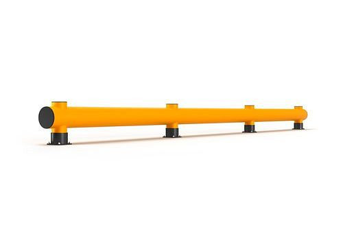 Ampere Rammschutzbalken aus Kunststoff, Einzelplanke, B 6000 mm, gelb, 304885