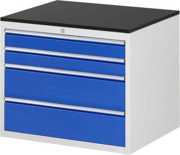 RAU Schubladenschrank Serie 7000, B770xT650xH640mm, Schubladen: 2xH90, 2xH180mm, Arbeitsplatte melaminharzbeschichtet, 03-XL3.1A-M.11