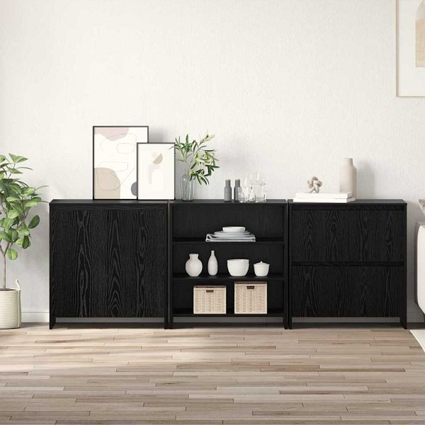 vidaXL Sideboard 3 Stück Schwarze Eiche 70 x 41 x 75 cm Holzwerkstoff, 3393157