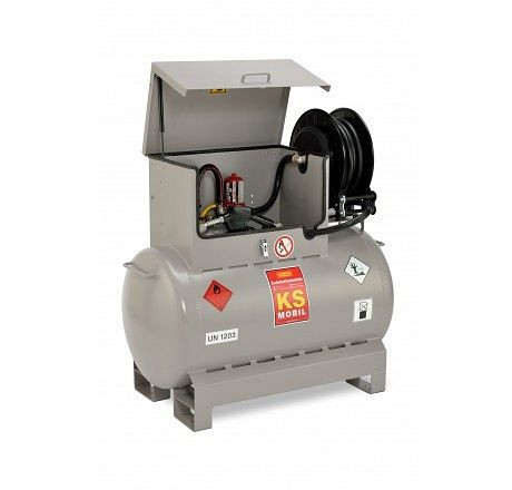 Cemo KS-Mobil 300 l lackiert mit Elektropumpe 12 V, 25 l/min, ATEX und Automatik-Zapfpistole, 10995