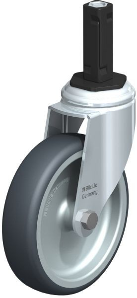 Blickle LKRA-TPA 126G-11-EV12 Apparate-Lenkrolle mit Expander, Thermoplastisches Gummi-Elastomer, Grau, 847897
