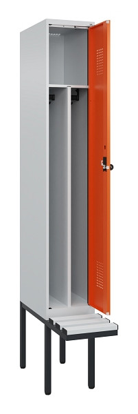 C+P Spind Evolo PLUS, 1 Abteile, 2120x300x815mm, 7035/2004, Haken 4, Drehriegel, Material Sitzfläche Kunststoff, 0490407-10F S10056