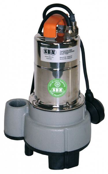 SBN Schmutzwassertauchpumpe 24000 mit Schwimmerschalter mit 10 m Kabel, Motorleistung: 600 Watt / 230 Volt, 17202