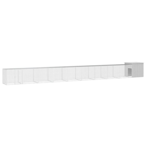 vidaXL Hühnerkäfig Grau 1000x91x100 cm Verzinkter Stahl, 3106467
