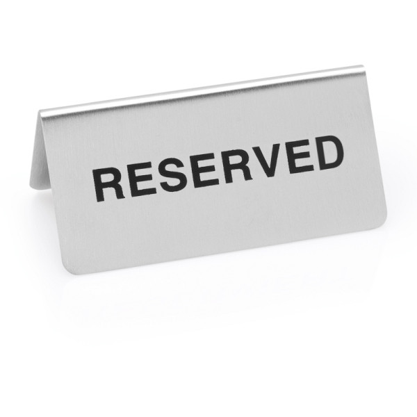 WAS Hinweisschild "Reserved" Set, 10 x 5 x 5 cm, VE: 12 Stück, Chromnickelstahl, 1432011