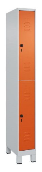 C+P Doppelstöckiger Spind Classic PLUS, Füße, 1950x250x500mm, 7035/2004, 080310-19 S10073