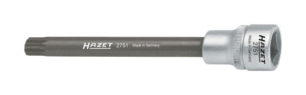 Hazet Zylinderkopf Schraubendreher-Steckschlüsseleinsatz, Vierkant hohl 12,5 mm (1/2 Zoll), Innen Vielzahn Profil XZN, M10, 2751