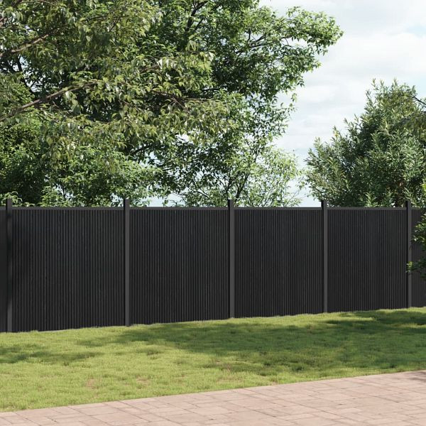 vidaXL Zaunelement Grau 1218x186 cm WPC, 3282795
