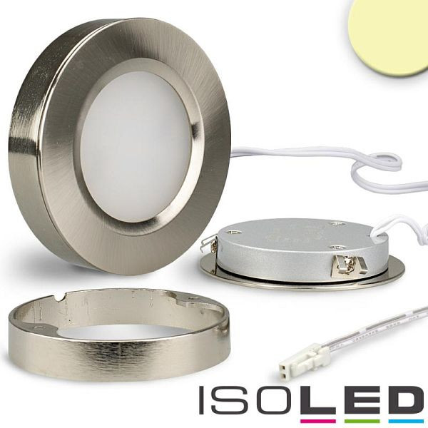 ISOLED LED Slim Ein- und Unterbauleuchte MiniAMP, silber, 3W, 12V DC, IP52, warmweiß, dimmbar, 112354