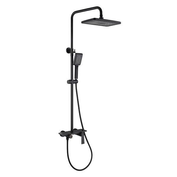 HOME DELUXE Duscharmatur mit Ablage ICONIC – schwarze Marmoroptik, 49660