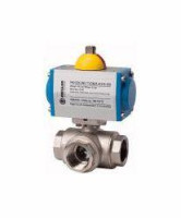 Vorschau: Riegler Messingkugelhahn, 3-Wege, mit Stellantrieb doppeltwirkend, T-Bohrung, Grundstellung T3, 103562 Vorschau: Riegler Messingkugelhahn, 3-Wege, mit Stellantrieb doppeltwirkend, T-Bohrung, Grundstellung T3, 103562