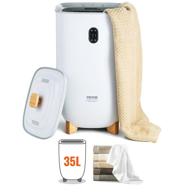VEVOR Handtuchwärmer 35L Eimer LED-Bildschirm Handtuchtrockner Weiß Timer, MJJRTBS35LLE62PLTV2