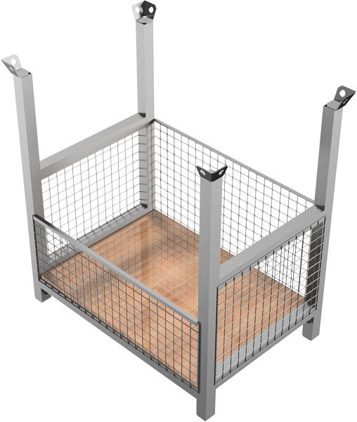 Schake Gitterboxpalette, Füllmaße: 1,08m x 0,68m x 1,07m, kranbar, allseitig unterfahrbar, 50118-4