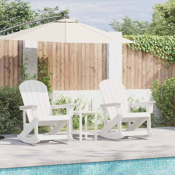 vidaXL Garten Lounge Set, 3er Set, Weiß HDPE, 3335838