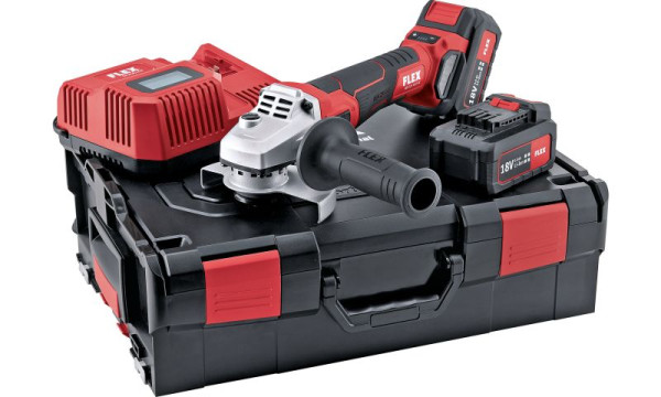 FLEX Akku-Winkelschleifer mit variabler Drehzahl und Bremse 18,0 V, 125 mm LBE 125 18.0-EC/5.0 Set, 499323