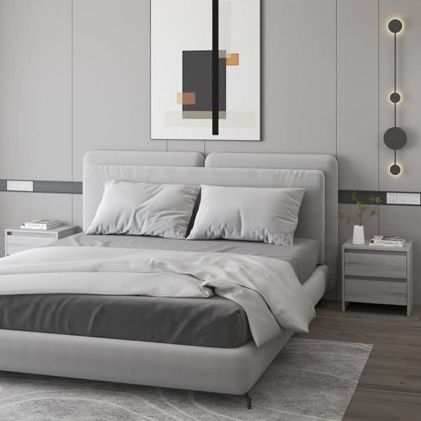 vidaXL Nachttische 2 Stück Grau Sonoma 45x34,5x44,5 cm Holzwerkstoff, 813041