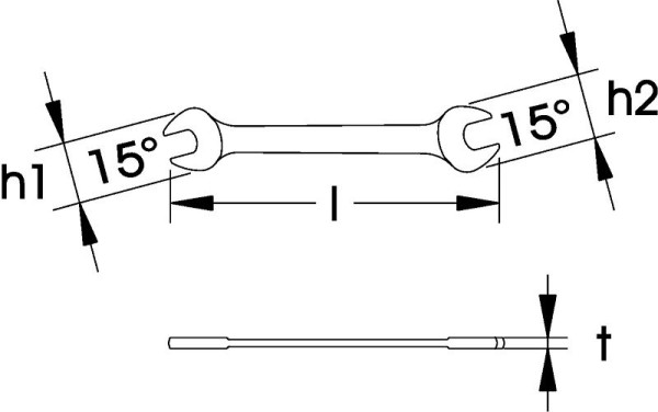ELORA Mini-Doppelmaulschlüssel, 156A-9/32"x5/16", 0156115171000