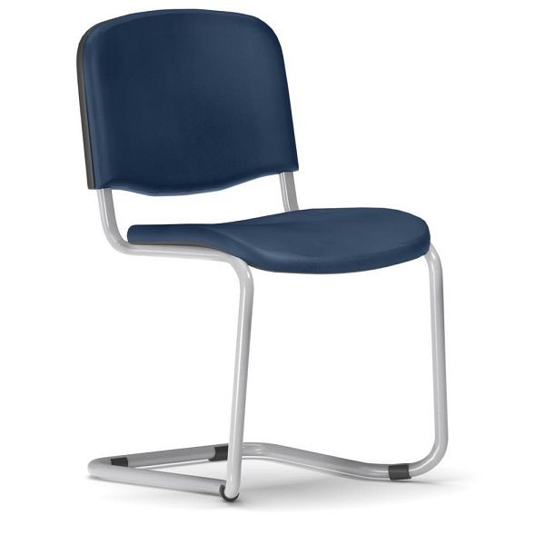 Deskin Besucherschwinger ISO Kunstleder, Gestell alusilber, Bezug Kunstleder V blau, 352442